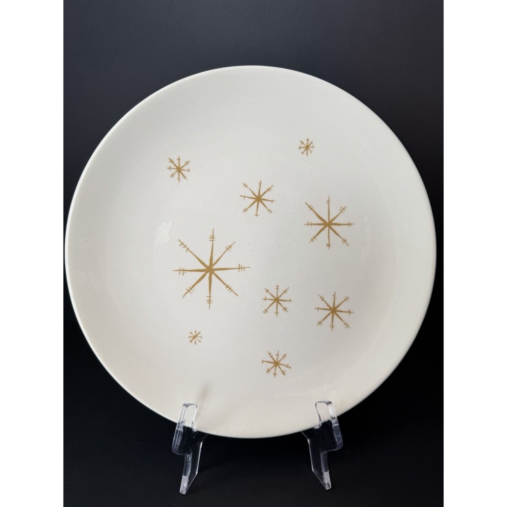 Royal China Star Glow 10" Dinner Plate Atomic Starburst MCM Vintage Ironstone